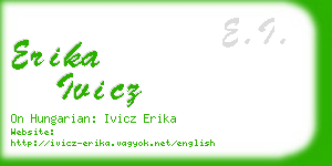 erika ivicz business card